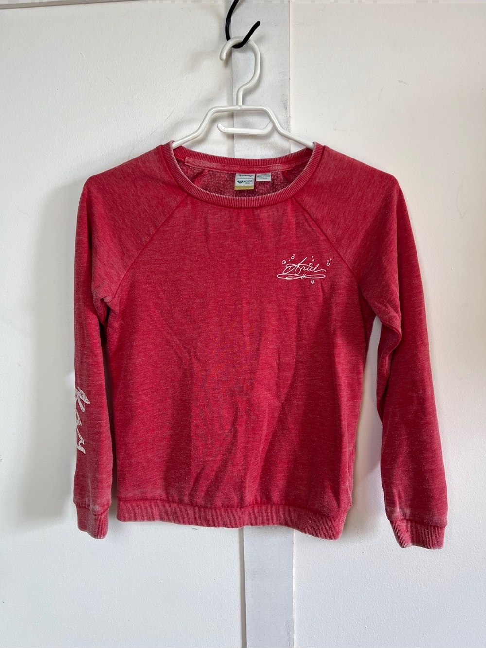 Ariel Disney x Roxy Kids Coral Crewneck Sweatshirt Little Mermaid top